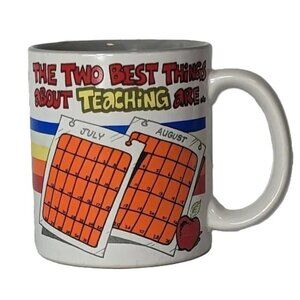 Vintage Teacher Coffee Mug Funny Novelty Print Best Things July August Contenova